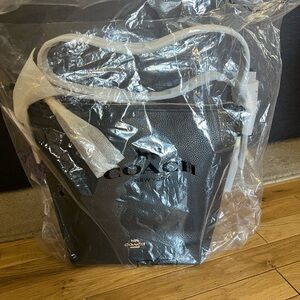 Coach Black Leather Val Duffle